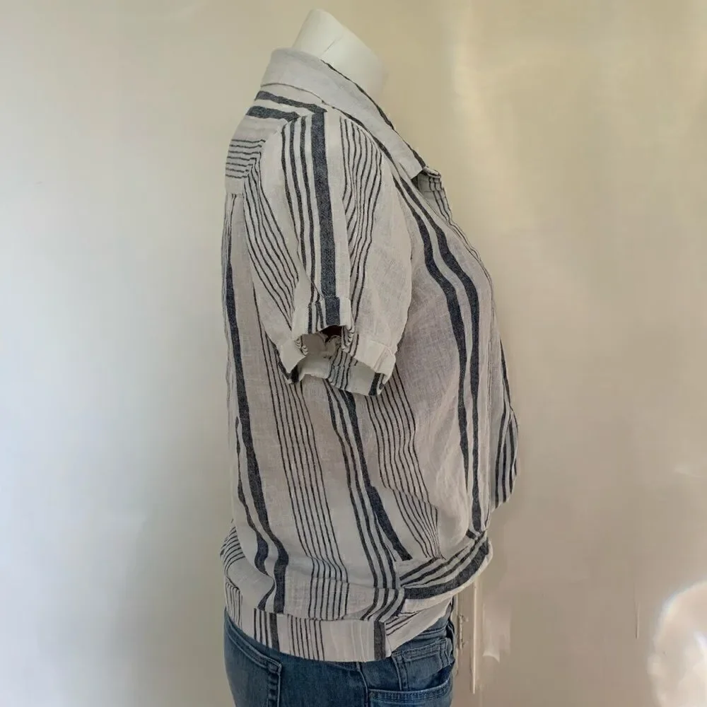 Universal Thread Linen Striped Knot Front Tee - Picture 5 of 8